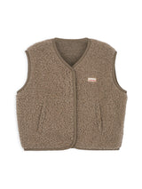 adult merino wool vest - hazelnut