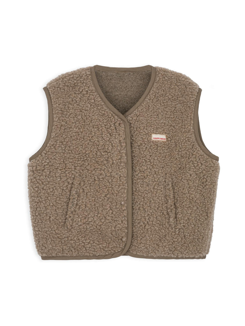 adult merino wool vest - hazelnut