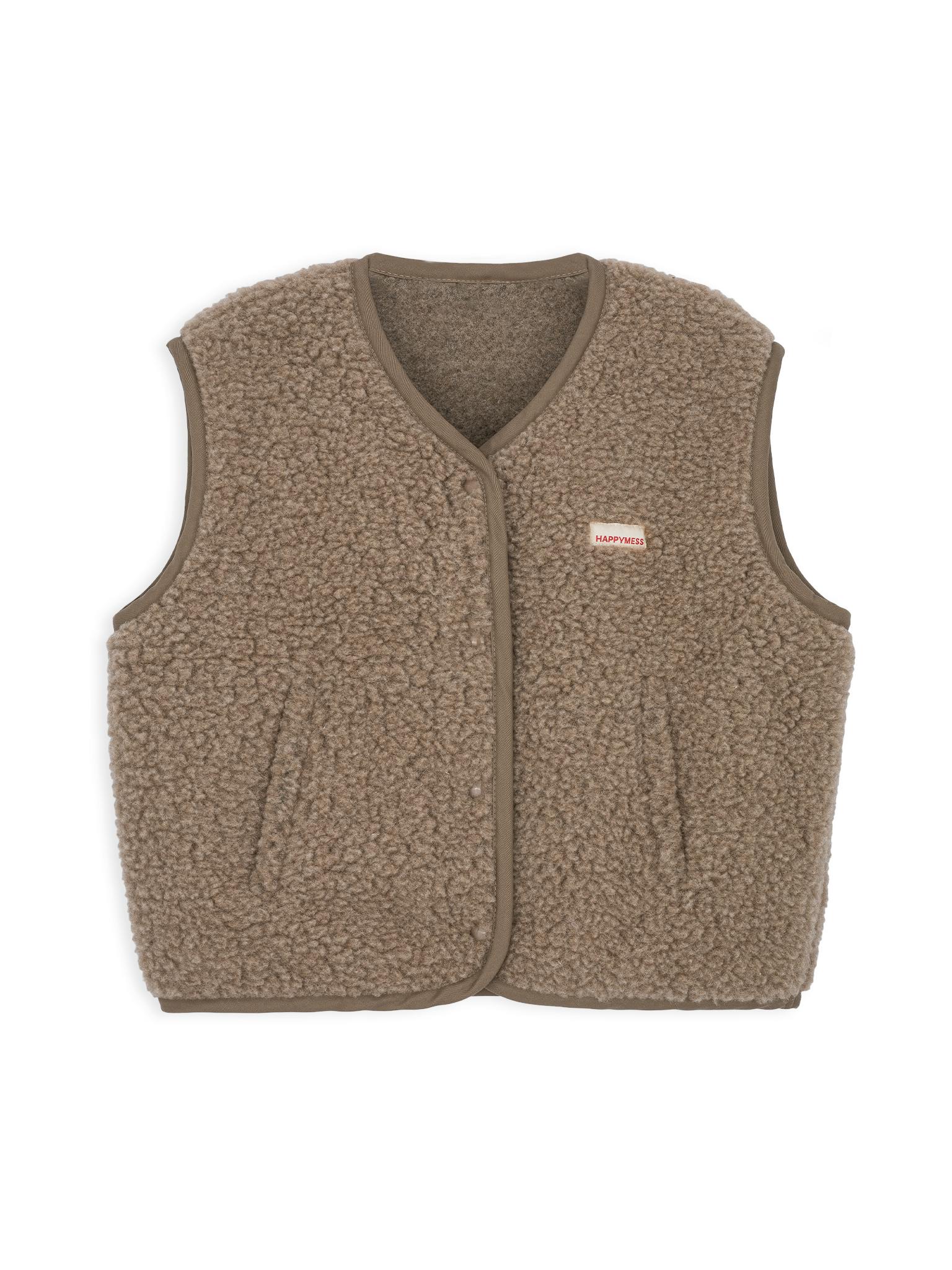 adult merino wool vest - hazelnut