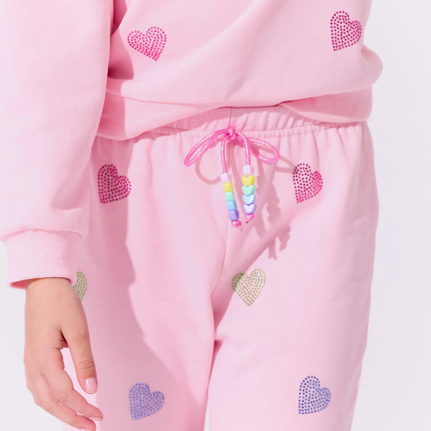Pink Crystal Hearts Set