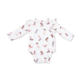Buckarette Boots - Ruffle Sleeve Bodysuit with Snap Shoulder