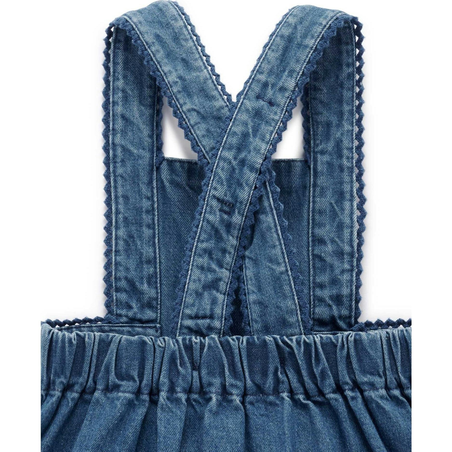 Embroidered Pinnie Set Mid Denim