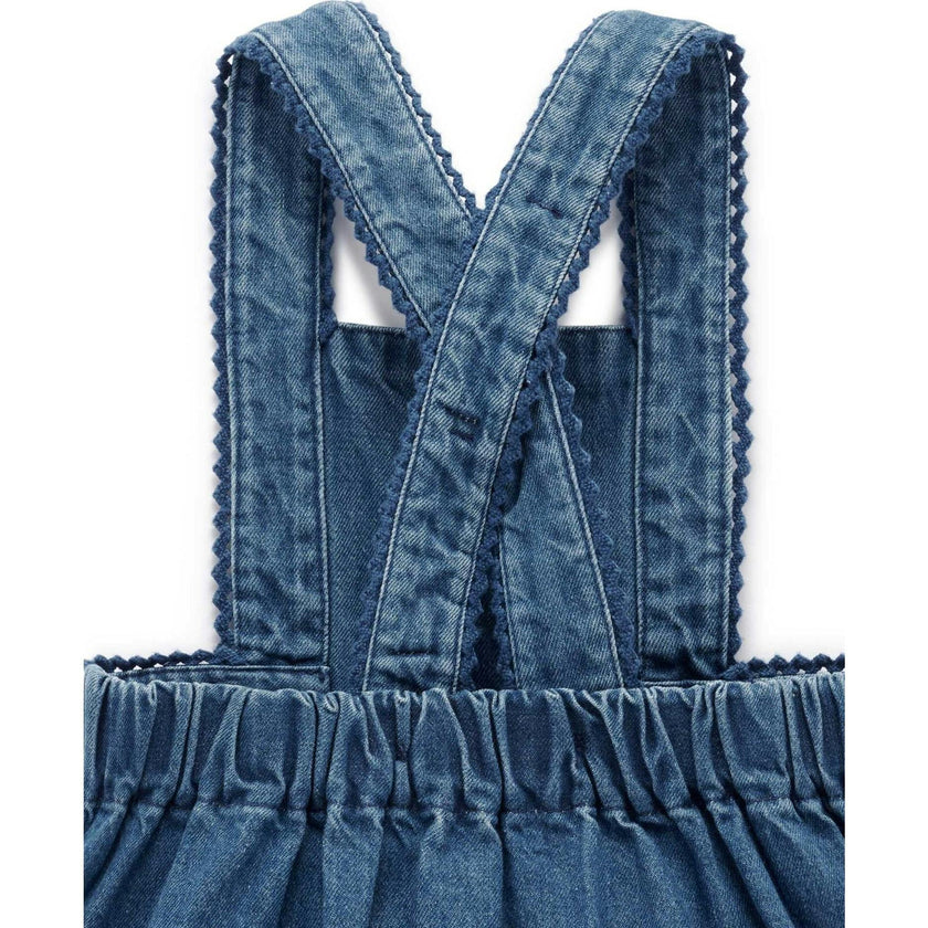 Embroidered Pinnie Set Mid Denim