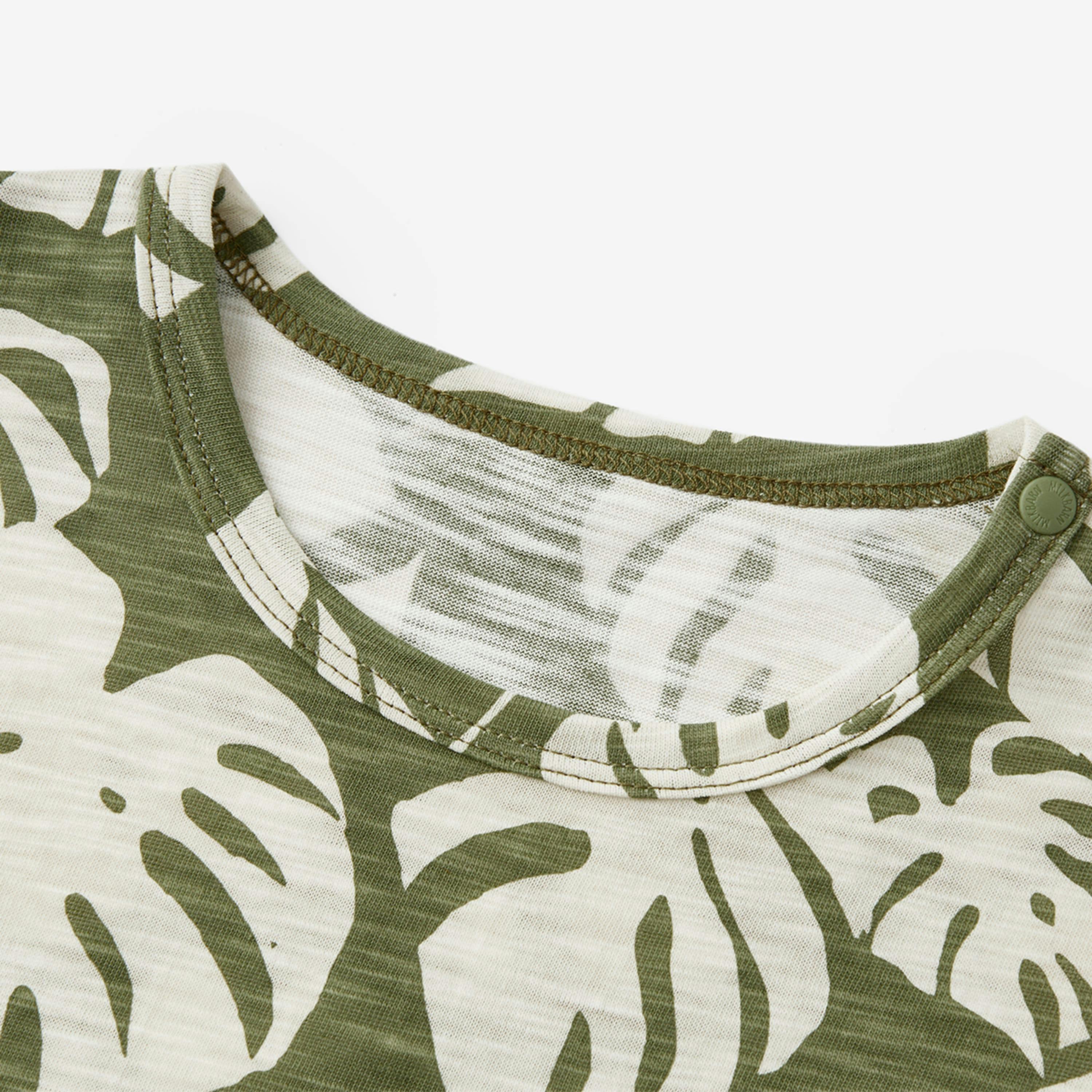 Island Leaf Silhouette Slub Cotton Pocket Tee