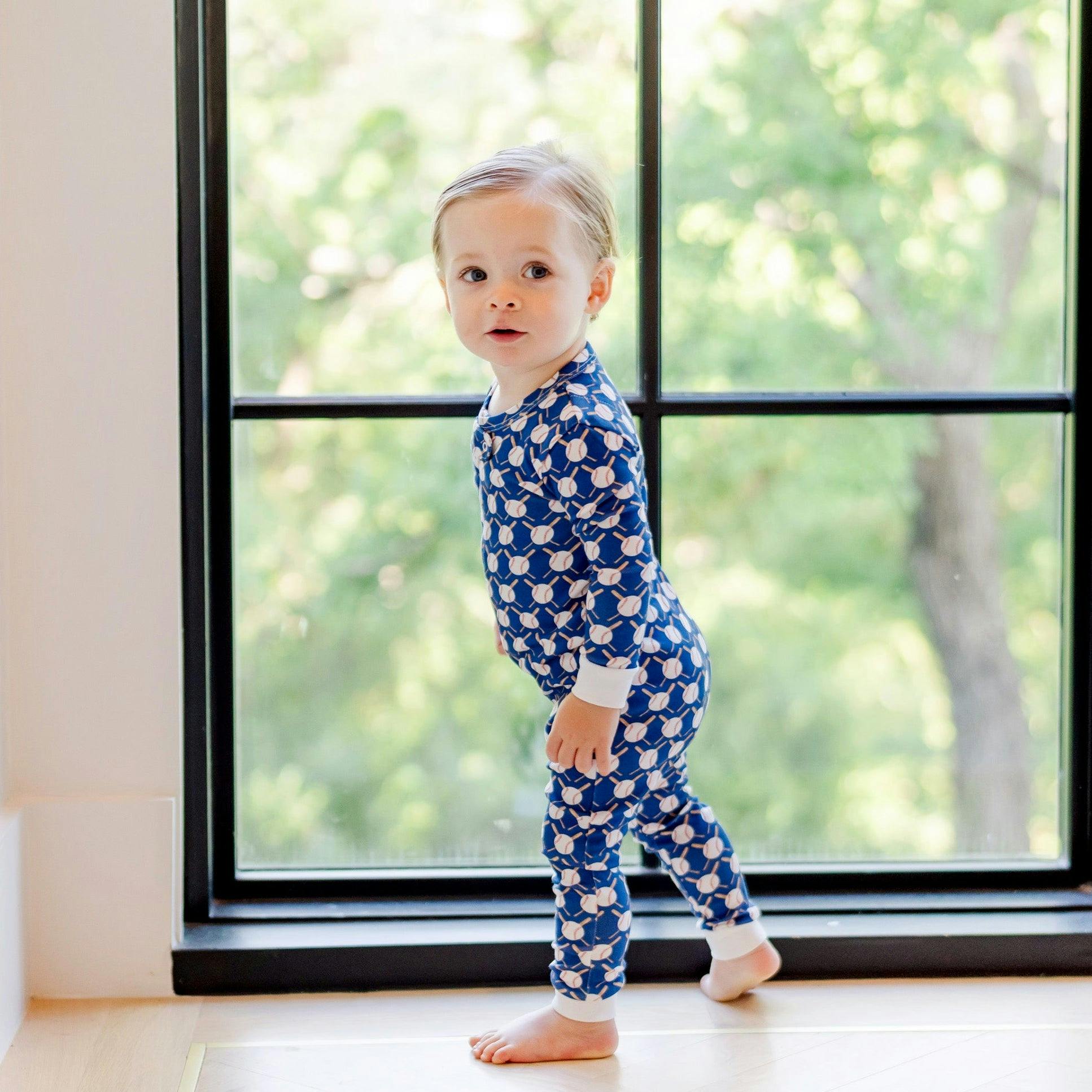 Parker Boys' Zipper Pajama - Up at Bat Baseball