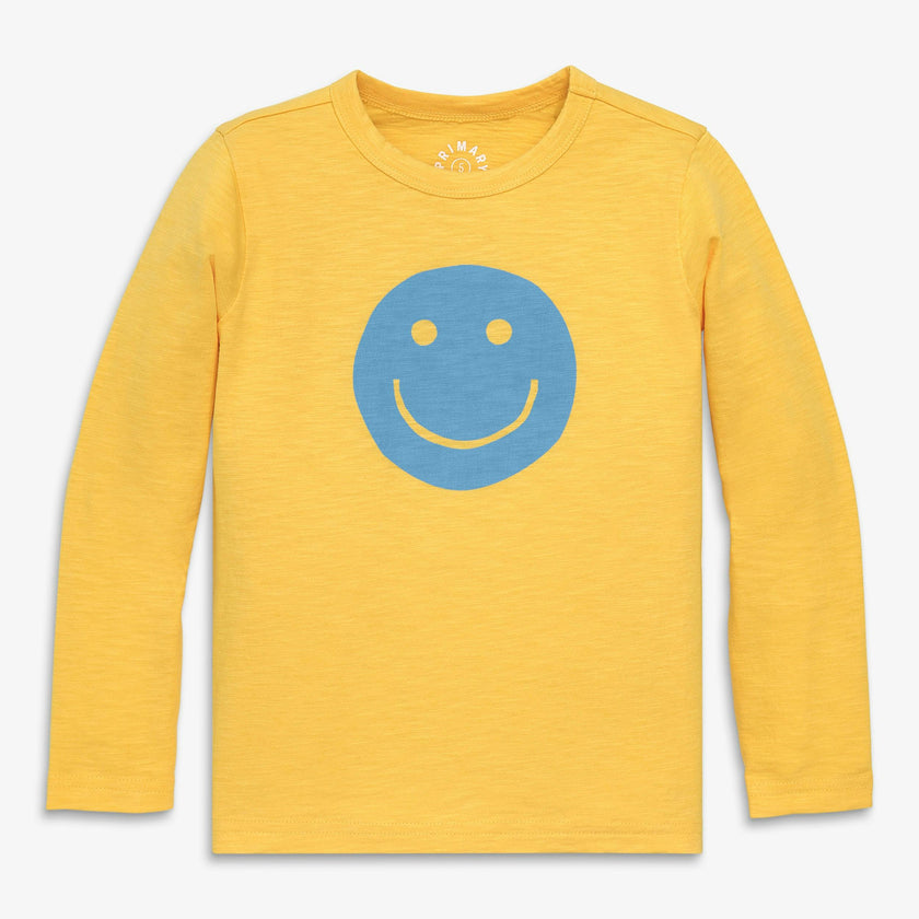 Kids long sleeve happy face tee