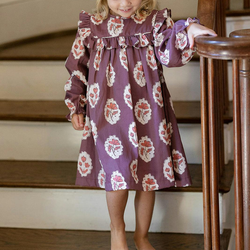 Britta Dress in Intaglio Maroon
