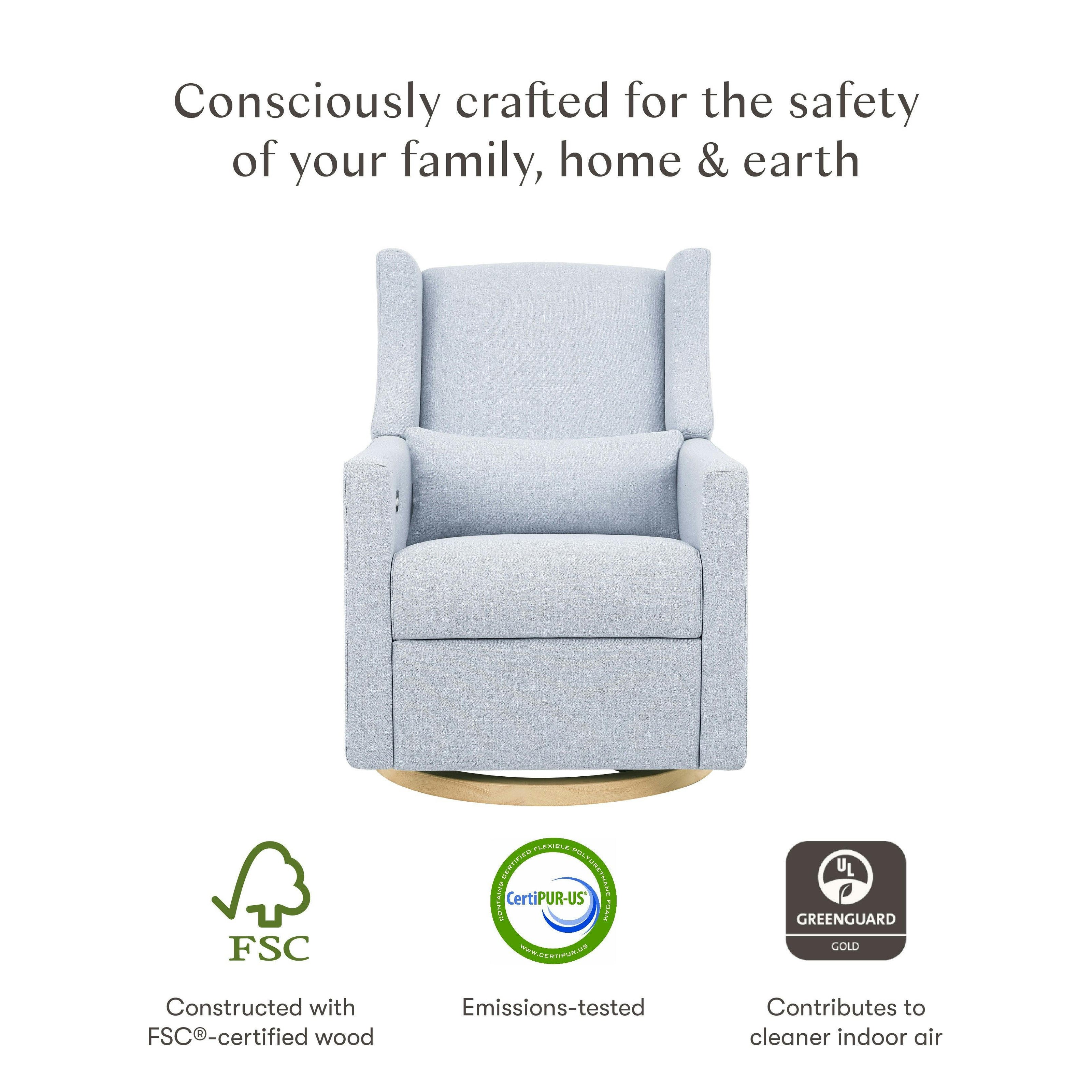 Babyletto Kiwi Electronic Recliner and Swivel Glider with USB port