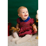 Angelica Navy Tartan Short Sleeve Smocked Bubble
