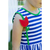 Stripe Knit Dress With Tulip