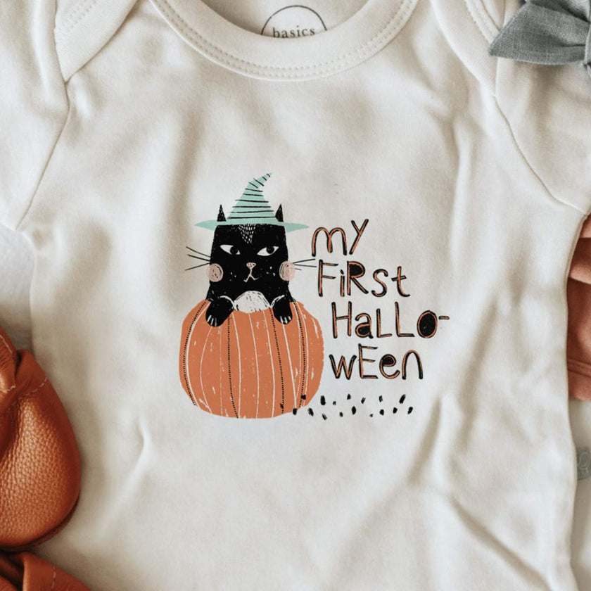 graphic bodysuit | my first halloween cat