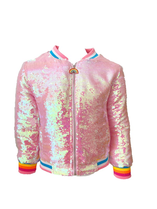 Powder Puff Pink Sequin Bomber