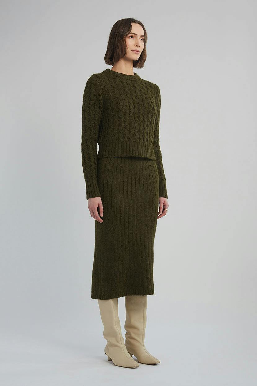 AMARA SWEATER | DARK OLIVE