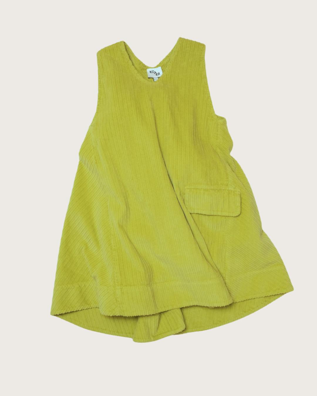 Avery Acid Green Cord Dress