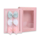 Multicolor Pearl Cluster Bow Clip Set