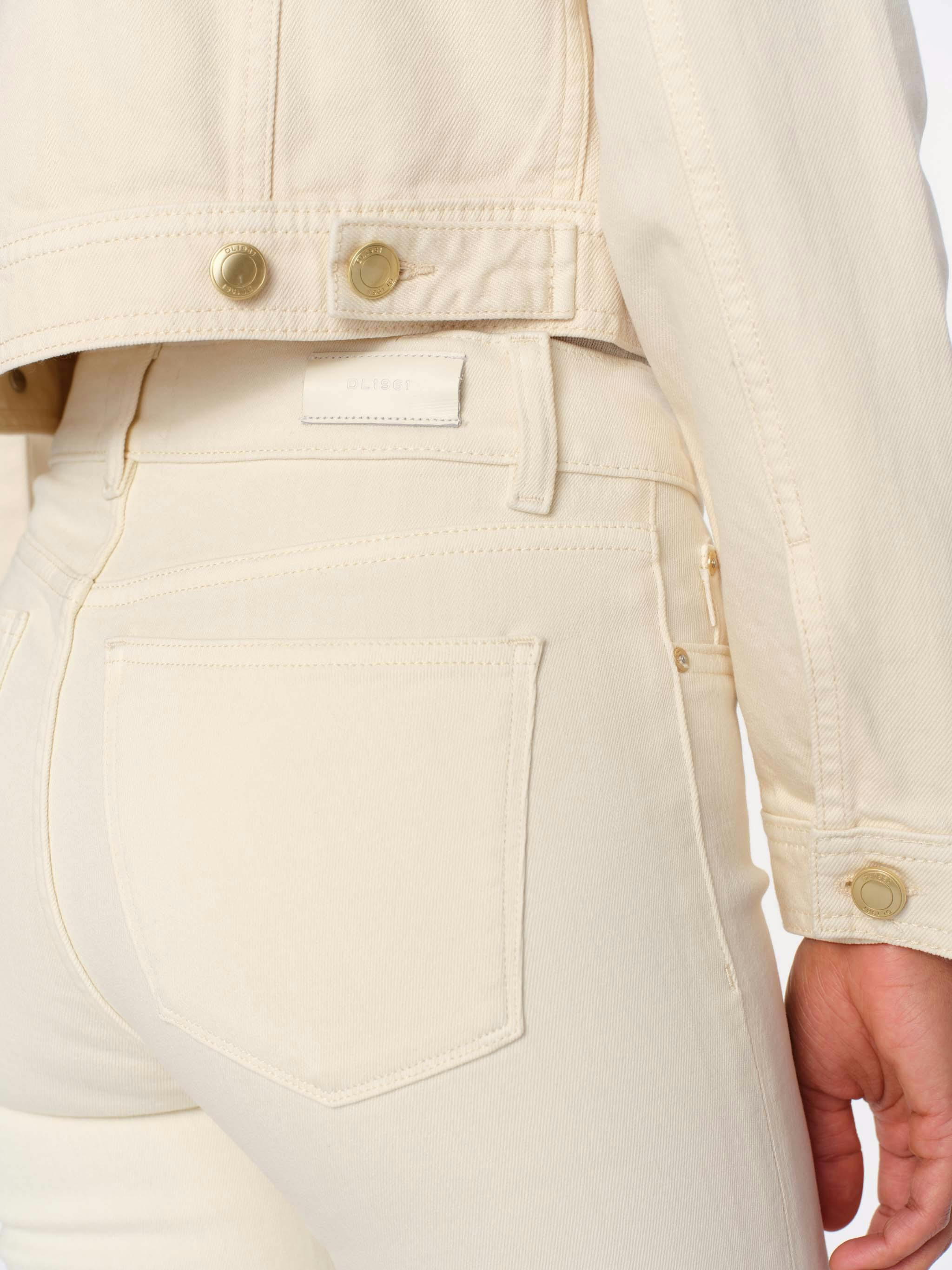 Mara Straight Mid Rise Instasculpt™ Ankle Jeans | Ecru