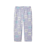Girls Buttondown Pajama Set | Kitty Cats - Purple