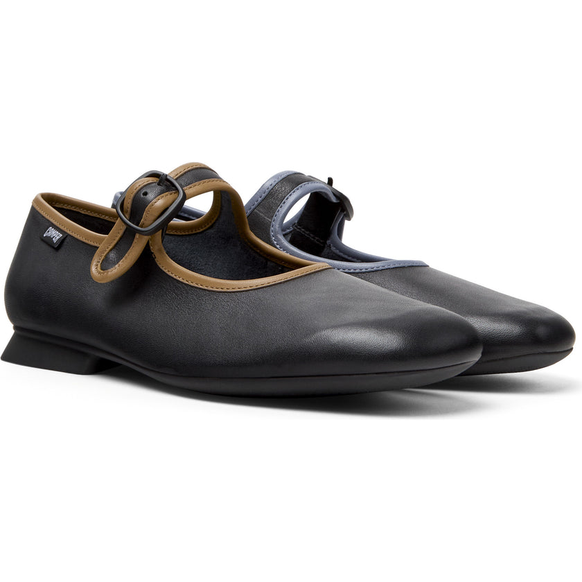 Women's Casi Myra Twins Contrast Piped Square Toes Ballerina Shoes