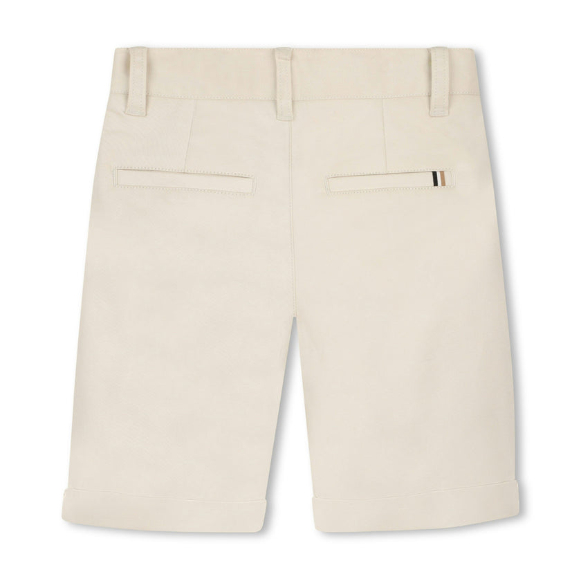 Beige Casual Folded Shorts