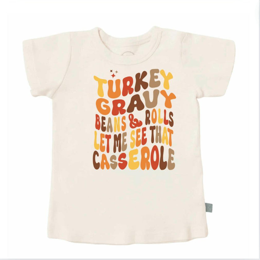 graphic tee | turkey gravy casserole