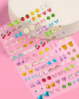 Girly Stick On Earrings - 65 sets, 130 pieces
