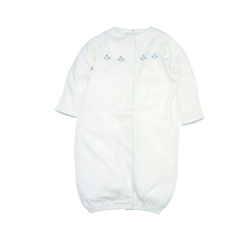 Organic Pima Gown Peonies Blue
