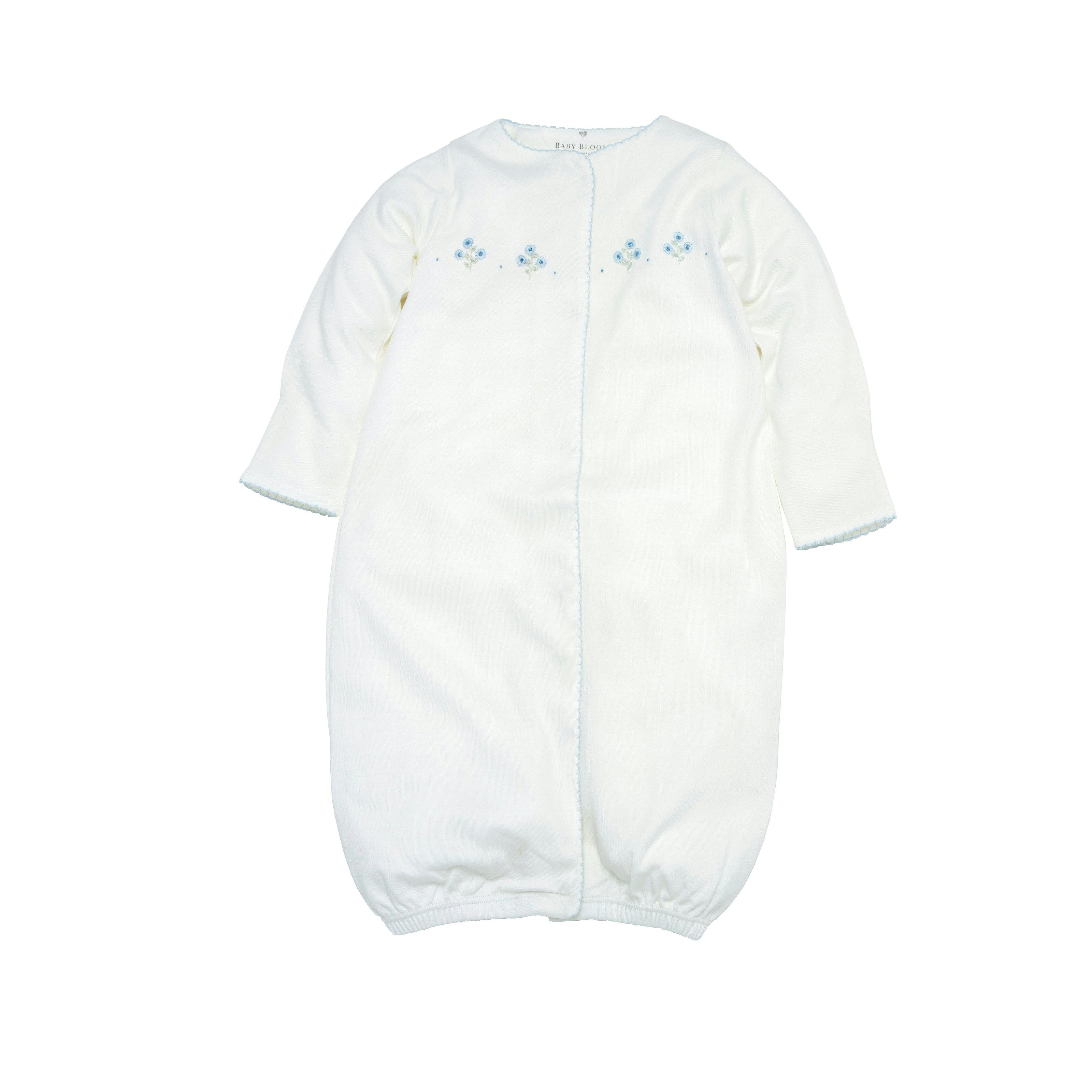 Organic Pima Gown Peonies Blue