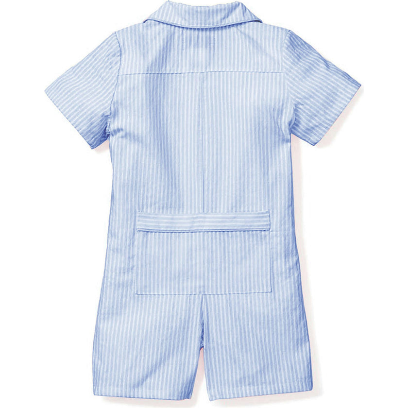 Baby's Twill Summer Romper in French Blue Heritage Stripe
