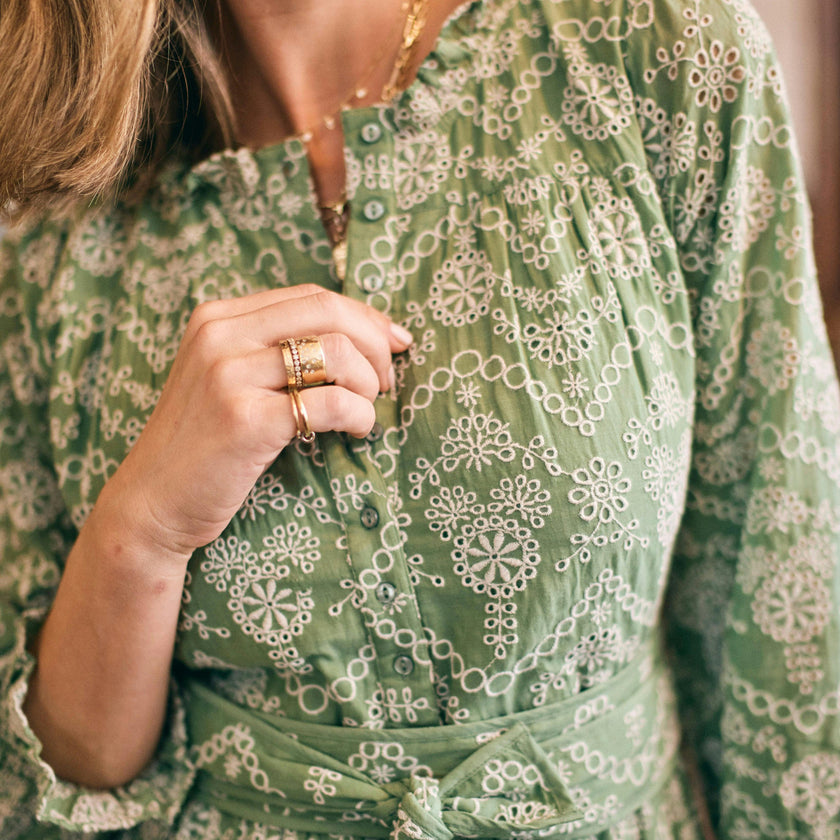 Jillian Dress in Mint Embroidery