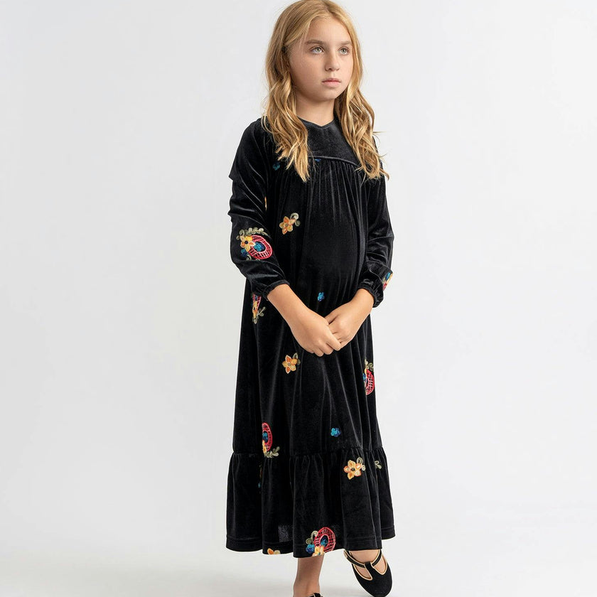 Velour Maxi Robe Black