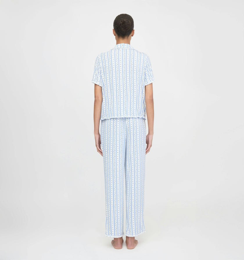 The Marina Pajama Set - Blue Petal Stripe