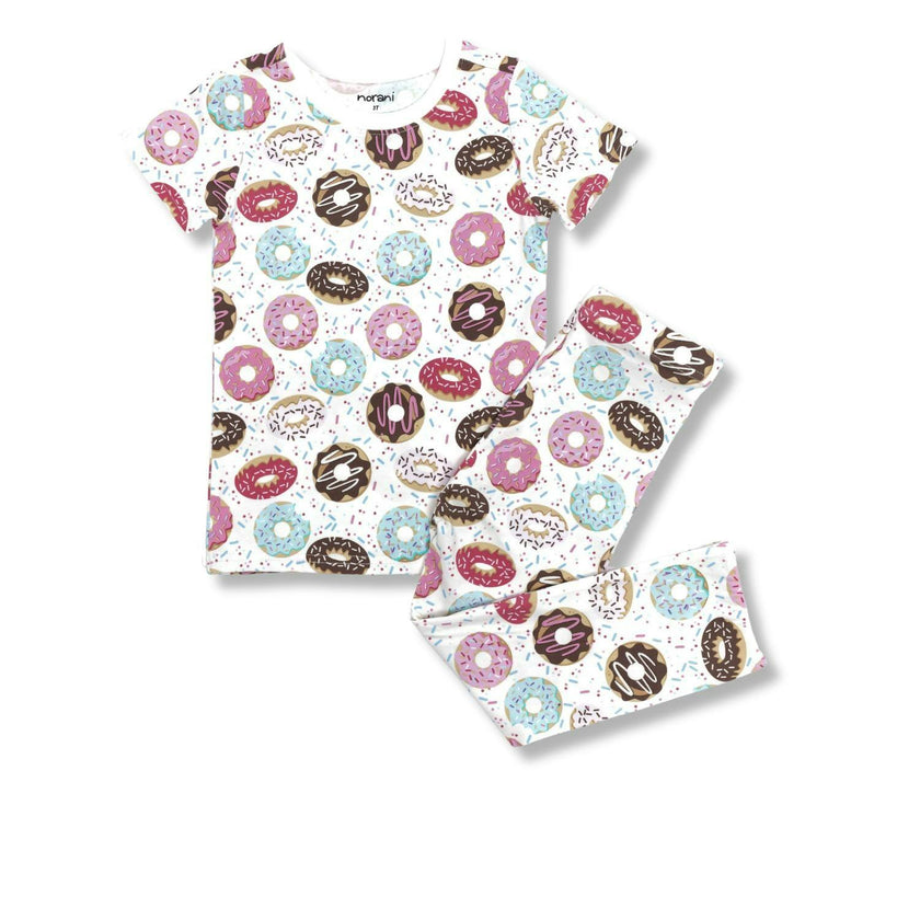 Organic Short Sleeve Kids Pajamas - Donuts