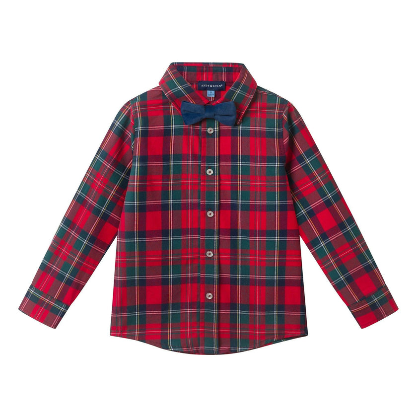 Kids 4-Piece Sweater Vest Set | Holiday Plaid