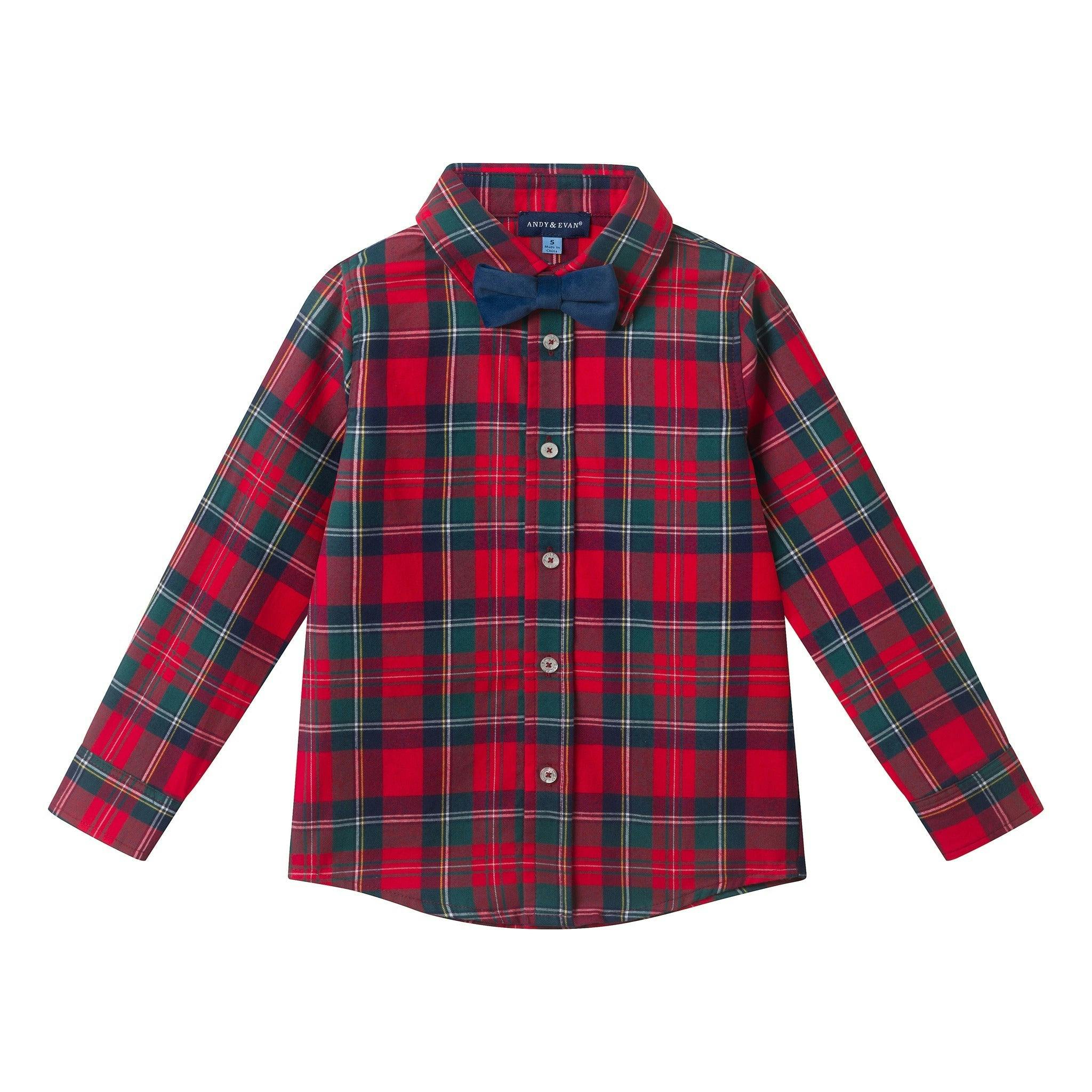 Kids 4-Piece Sweater Vest Set | Holiday Plaid