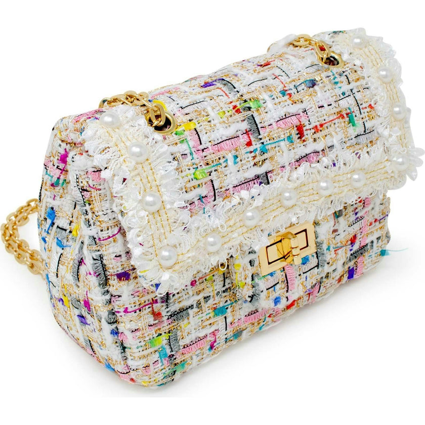 Classic Tweed Pearl Handbag
