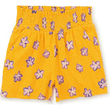 Paperbag Smocked High-Waist Mid-Thigh Shorts, Purple