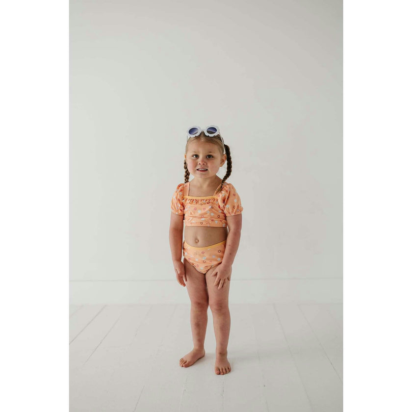 Girl's Puff Sleeve Swimsuit