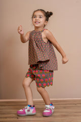 Halter Top and Shorts Set Earthy Brown