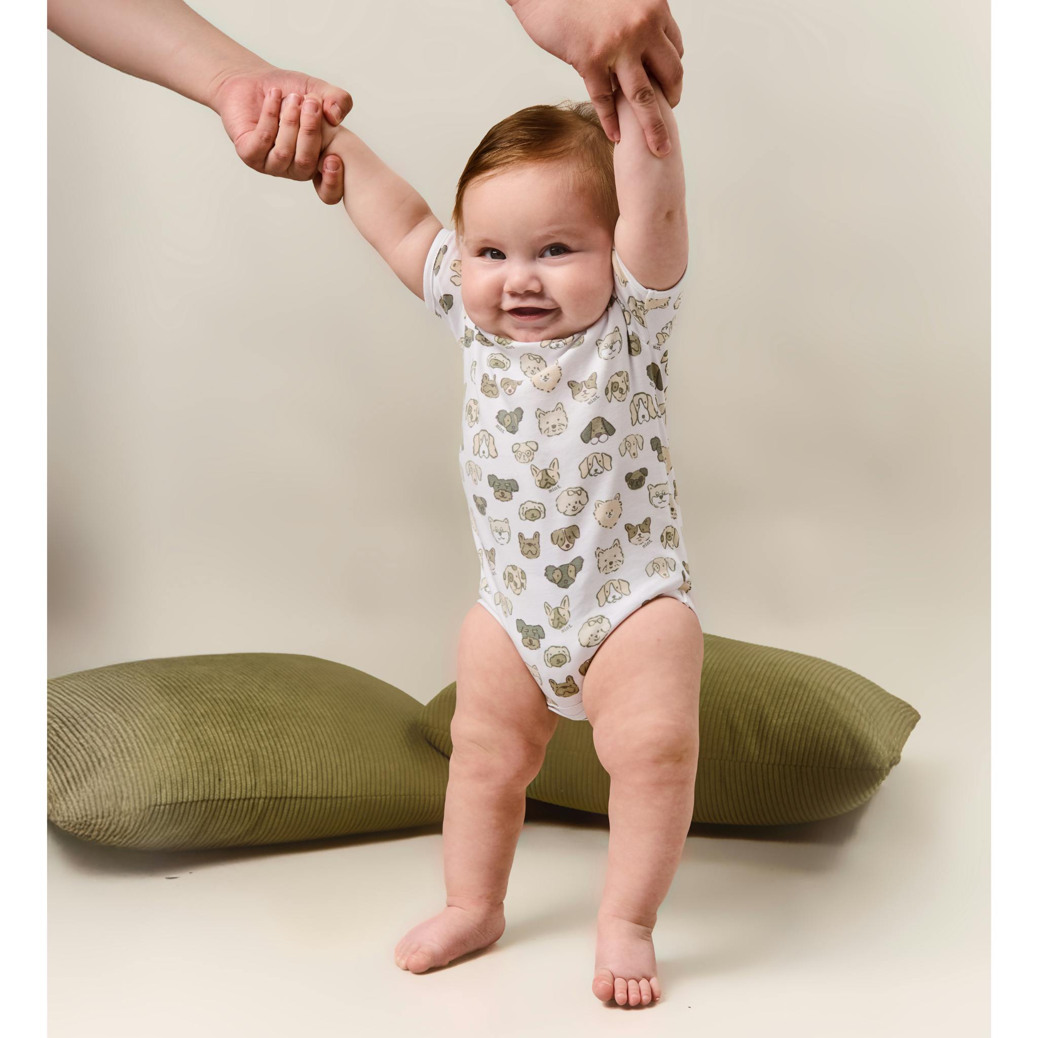 Mini Woof Squad Grey Short sleeve Bodysuit