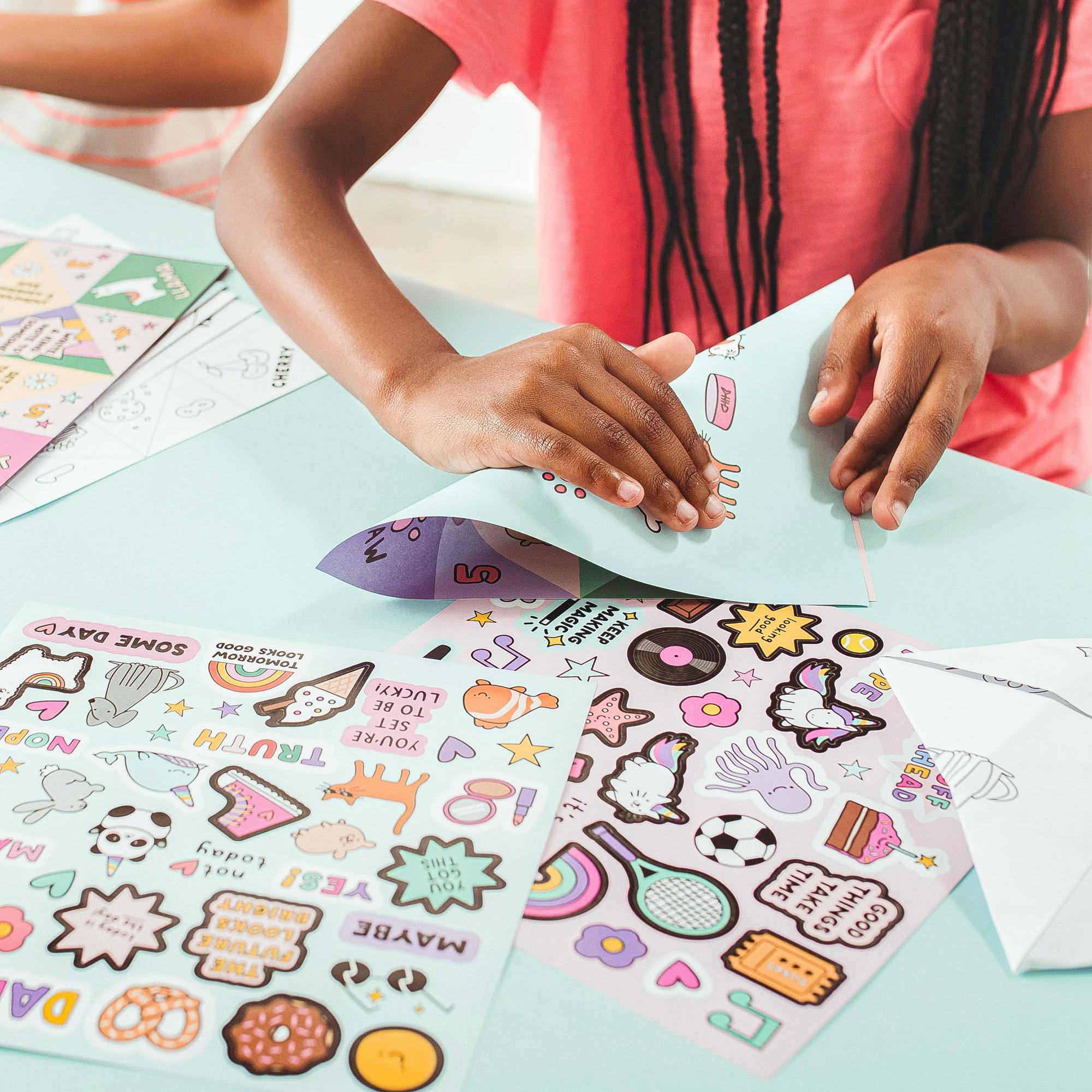DIY Fortune Tellers Activity Kit - 24 Designs - 2 Sticker Sheets