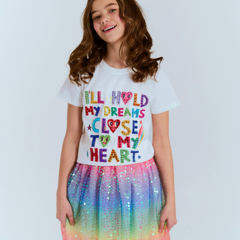 Rainbow Sequin Short Skirt