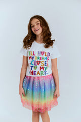 Rainbow Sequin Short Skirt