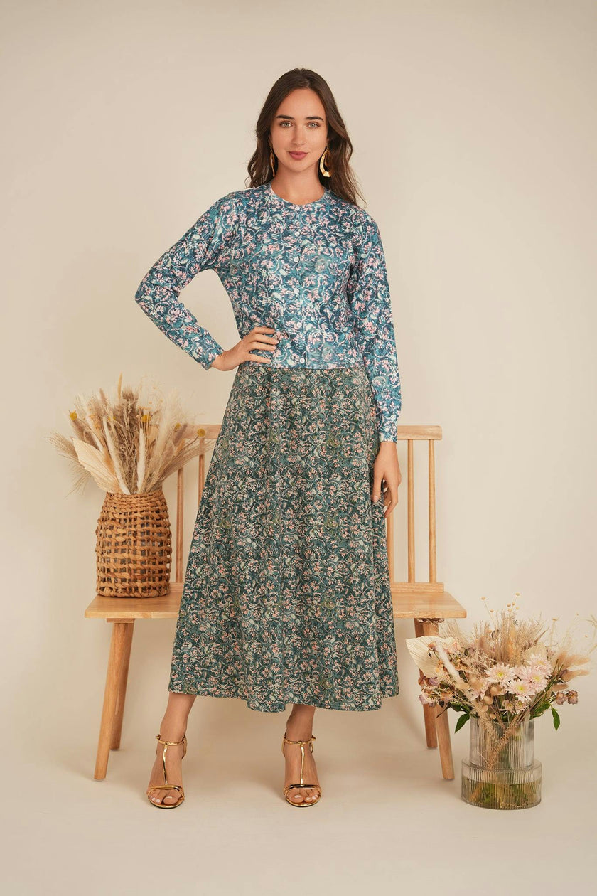 Printed Maxi Jumper Sweater Set