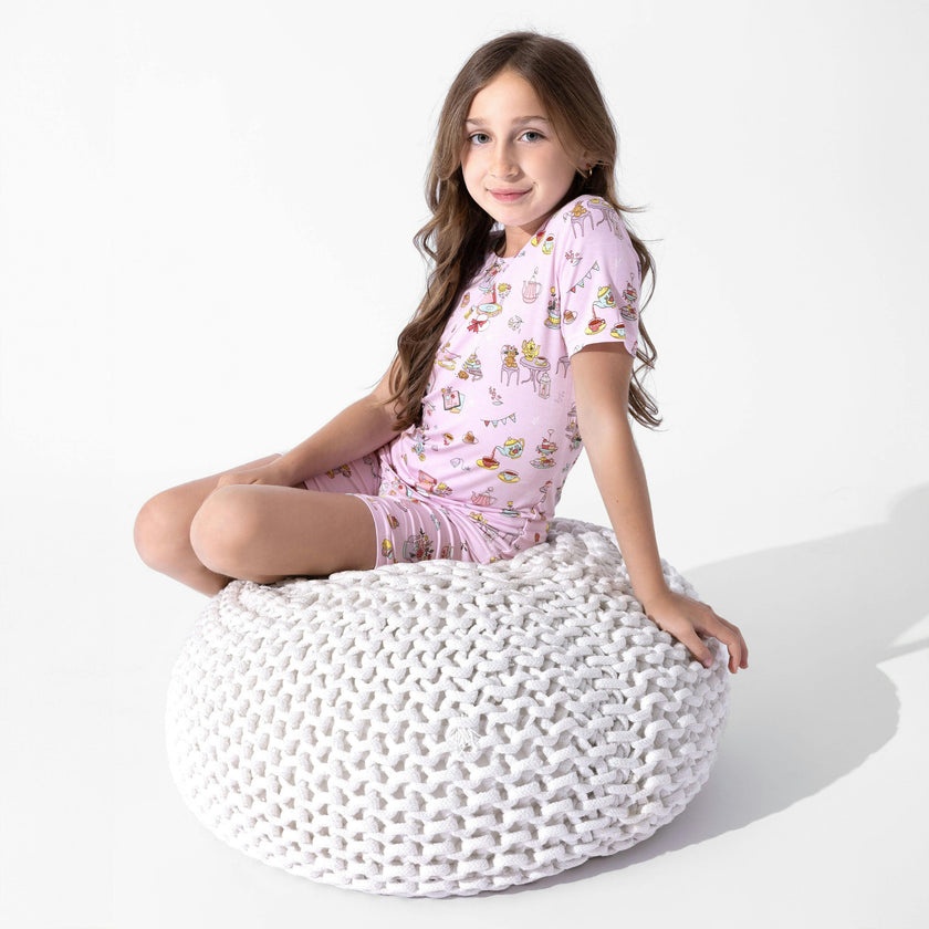 Tea Party Bamboo Kids Pajama Short Set