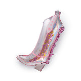 Packed Party Confetti and Fringe Cowboy Boot Mylar Balloons Set of 2 - 21-Inch Pink Boot-Shaped Balloons with Confetti Fill and Shiny Fringe Detailing