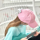 Rainbow Sparkle Bow Baseball Hat