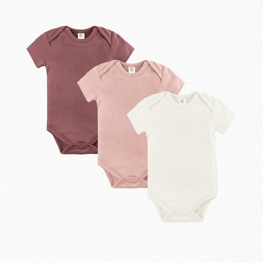 3-Pack Classic Short Sleeve Bodysuit Bundle Thyme + White + Heather Grey