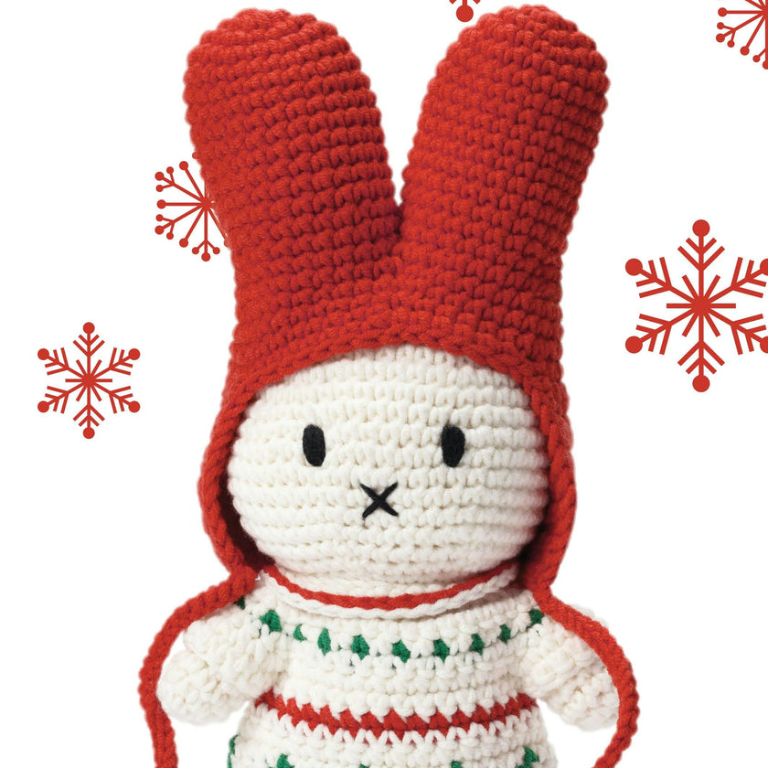 Miffy in Christmas Crochet Dress