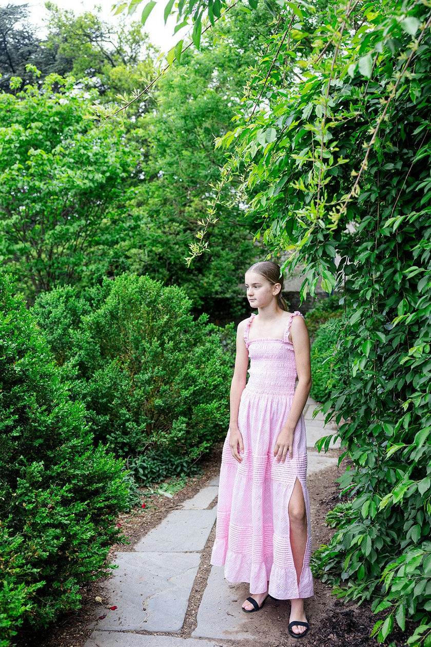 Pink Long Ruffle Dress