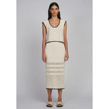 ZARIA CROCHET TOP | IVORY W/ BLACK TIPPING